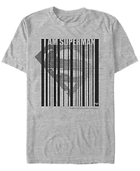 Fifth Sun Dc Men's I Am Superman Barcode Logo Short Sleeve T-Shirt