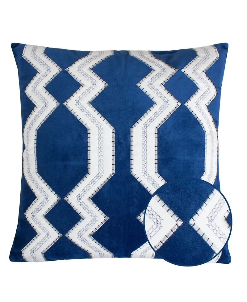 Homey Cozy Vivian Applique Velvet Decorative Pillow, 20" x 20"