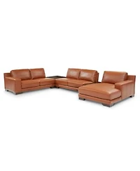 Closeout Darrium Leather Sectional Collection Created For Macys