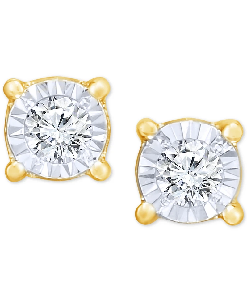 TruMiracle Diamond Stud Earrings (3/8 ct. t.w.) 14k White, Yellow, or Rose Gold