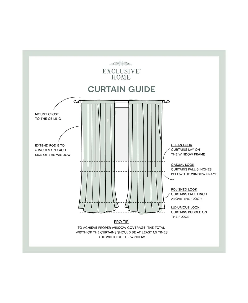 Exclusive Home Itaji Sheer Rod Pocket Top Curtain Panel Pair, 54" x 84"