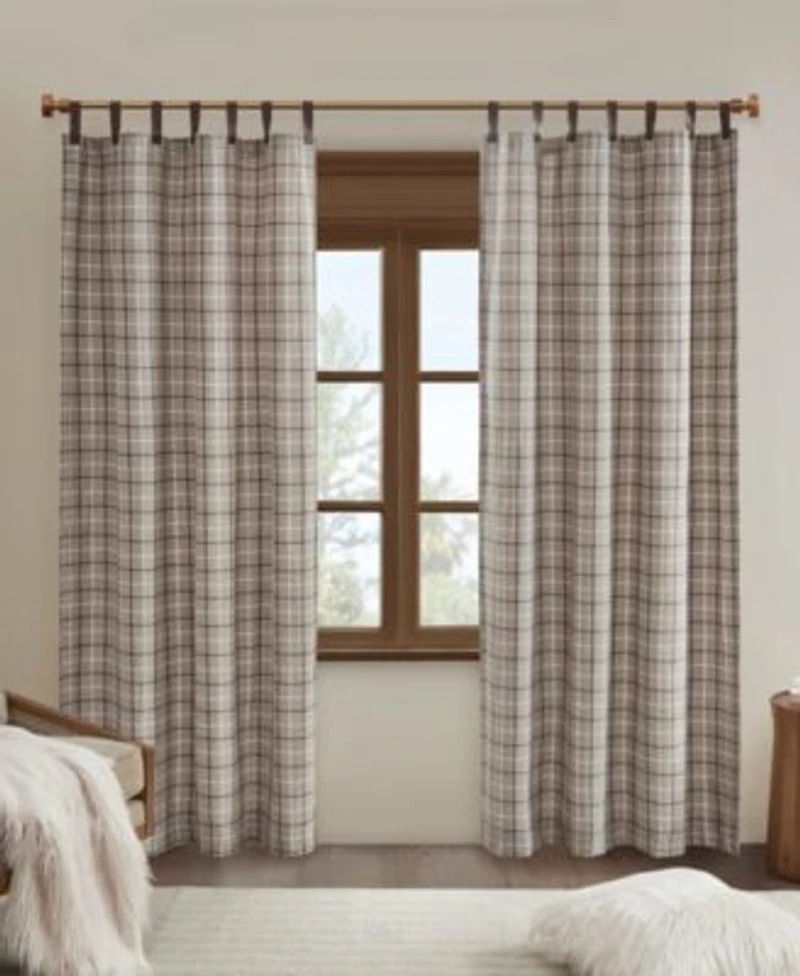 Madison Park Anaheim Plaid Rod Pocket Fleece Lined Window Panels