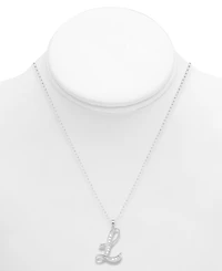 Diamond L Initial 18" Pendant Necklace (1/10 ct. t.w.) in Sterling Silver