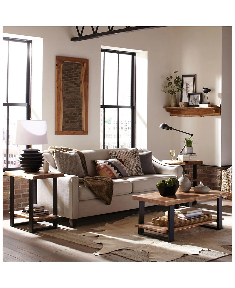 Alaterre Furniture Alpine Natural Live Edge Wood Coffee Table