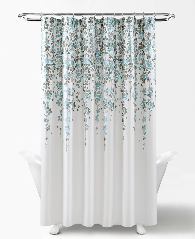 Lush Decor Weeping Flower Shower Curtain, 72" x