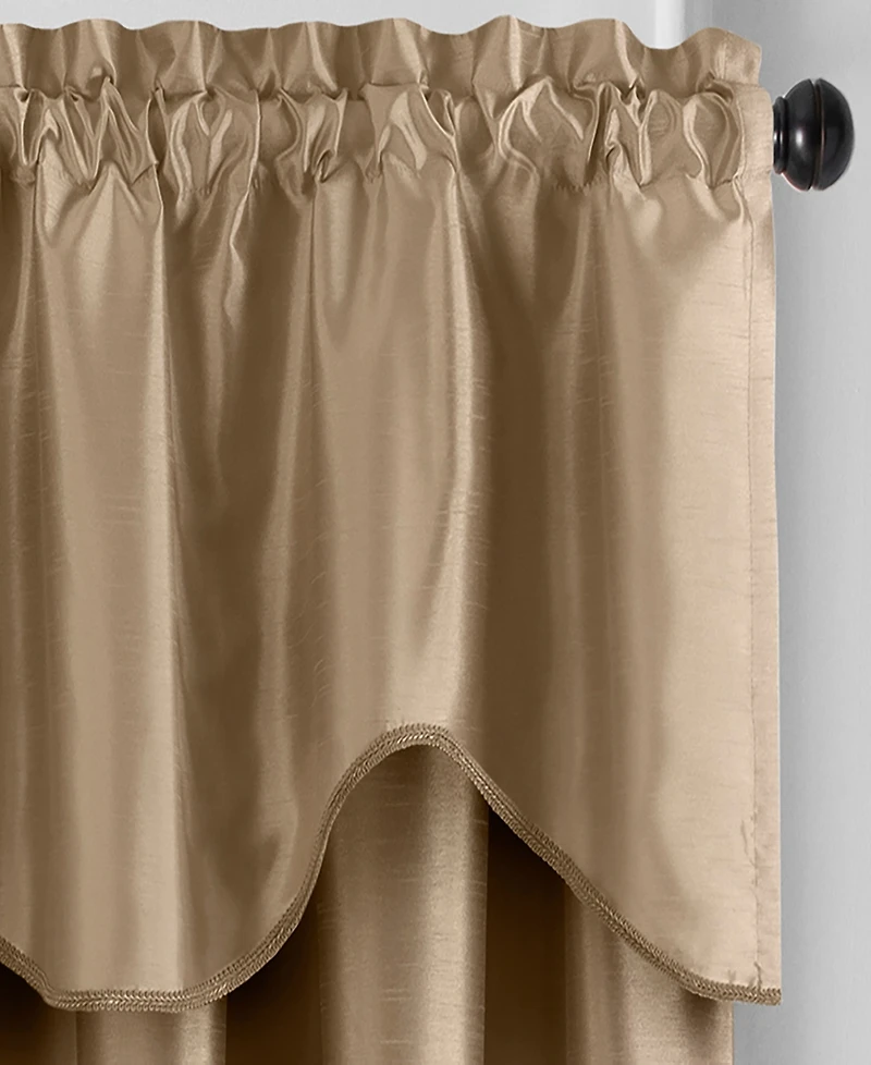 Colette Faux Silk Scalloped Window Valance, 50"x21"