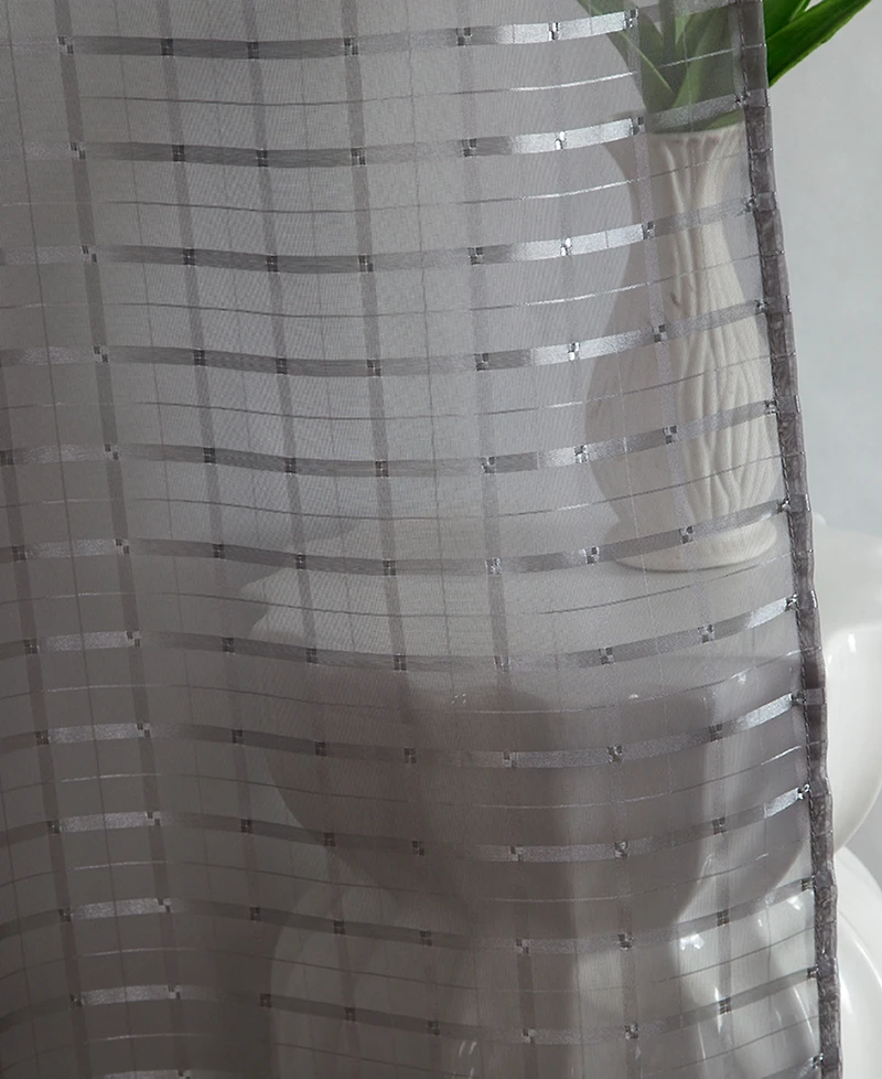 Rt Designers Collection Wanda Box Voile Light Filtering One Grommet Curtain Panel 54" x 90"