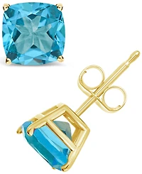 Swiss Blue Topaz (3-5/8 ct. t.w.) Stud Earrings in 14K Yellow Gold