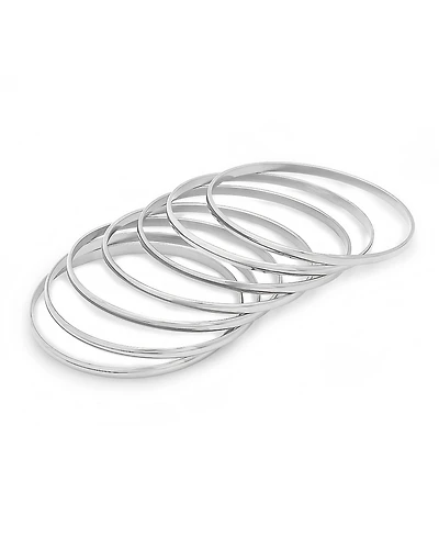 Steeltime Ladies Stainless Steel Bangle Set, 7 Piece