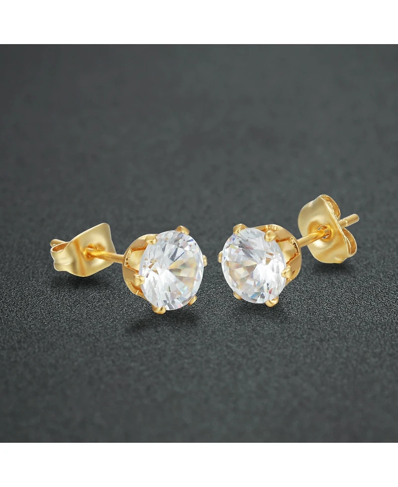 Steeltime Stainless Steel 18K Micron Gold Plated Stud Earrings