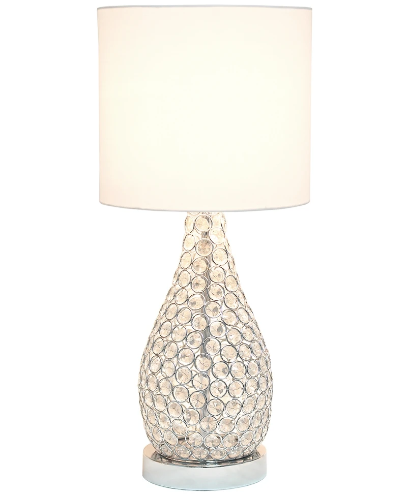 Elegant Designs Elipse Crystal Pinned Decorative Gourd Accent Table Lamp