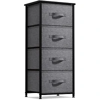 Sorbus 4 Drawers Chest Nightstand - Storage for Closet, Home, College Dorm Features Steel Frame, Wood Top, & Fabric Bins