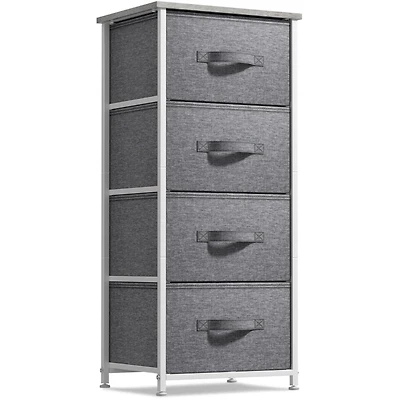 Sorbus 4 Drawers Chest Nightstand - Storage for Closet, Home, College Dorm - Features Steel Frame, Wood Top