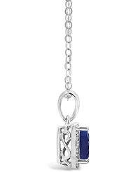 Sapphire (5/8 ct. t.w.) and Diamond Accent Pendant Necklace in Sterling Silver (Also Available in Emerald)