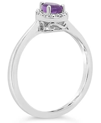 Swiss Blue Topaz (1/2 ct. t.w.) and Diamond Accent Pear Teardrop Ring Sterling Silver (Also Available Other Gemstones)
