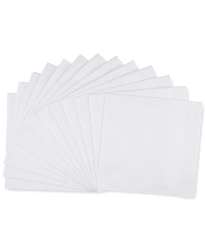 Club Room Men's 13-Pc. White Border-Stripe Handkerchief Set, Created for Macy's