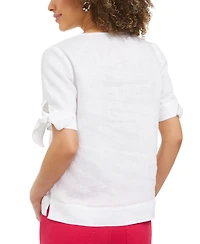 Charter Club Plus Tie Sleeve Top, Created for Macy's