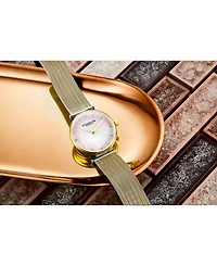 Stuhrling Women's Gold - Silver Tone Mesh Stainless Steel Bracelet Watch 32mm