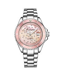 Stuhrling Women's Silver Tone Stainless Steel Bracelet Watch 39mm