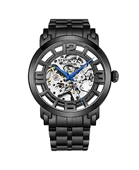 Men's Automatic Black Steel Link Bracelet Watch 44mm