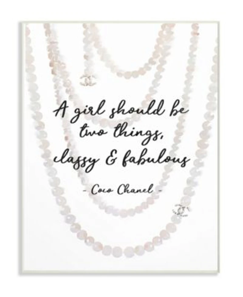 Stupell Industries Classy Fabulous Fashion Quote With Pearls Wall Plaque Art Collection