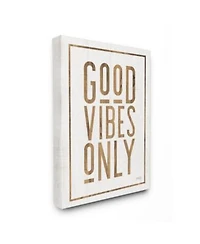 Stupell Industries Good Vibes Only Rustic White Exposed Wood Look Sign Collection
