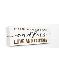 Stupell Industries Our Home Has Endless Love Laundry Rustic White Wood Look Sign Collection
