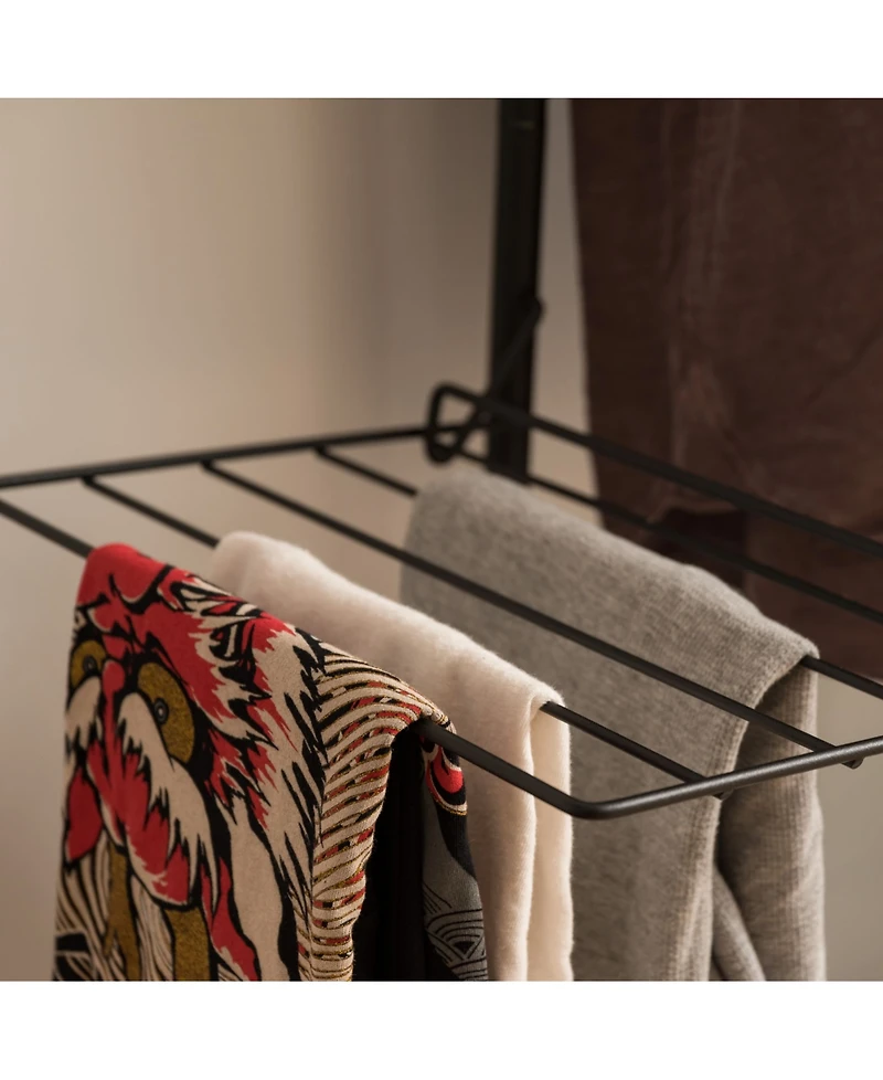 Iris Metal Freestanding Garment Rack with 3 Shelves