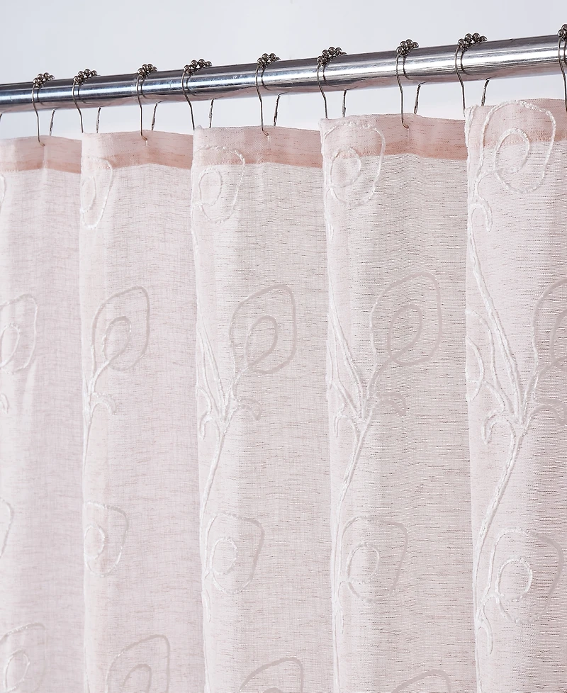 Dainty Home Stella Chenille Embroidederd Shower Curtain, 70" x 72"