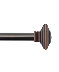 Elrene Home Fashions Florence 1" Diameter Adjustable Curtain Rod Set with Decorative Square Finials