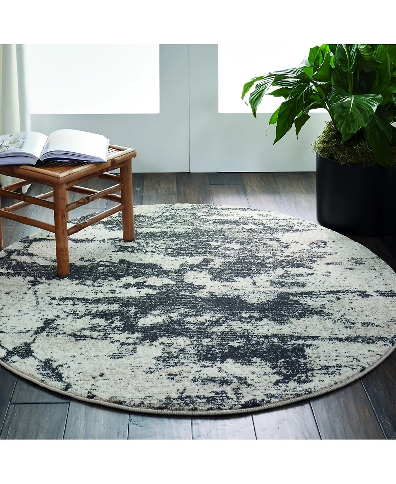 Long Street Looms Samuel SAM07 Ivory 5'3" Round Area Rug