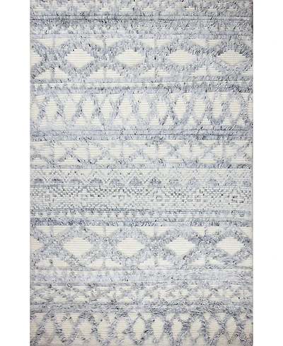 Closeout! Bashian Natural Wool M133 Ivory and Blue 5' x 7'6" Area Rug