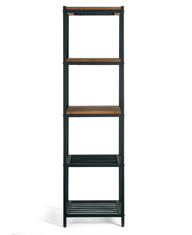 Glamour Home Ailis 57" Pine Wood Metal Frame Etagere Bookcase Shelf Media Center