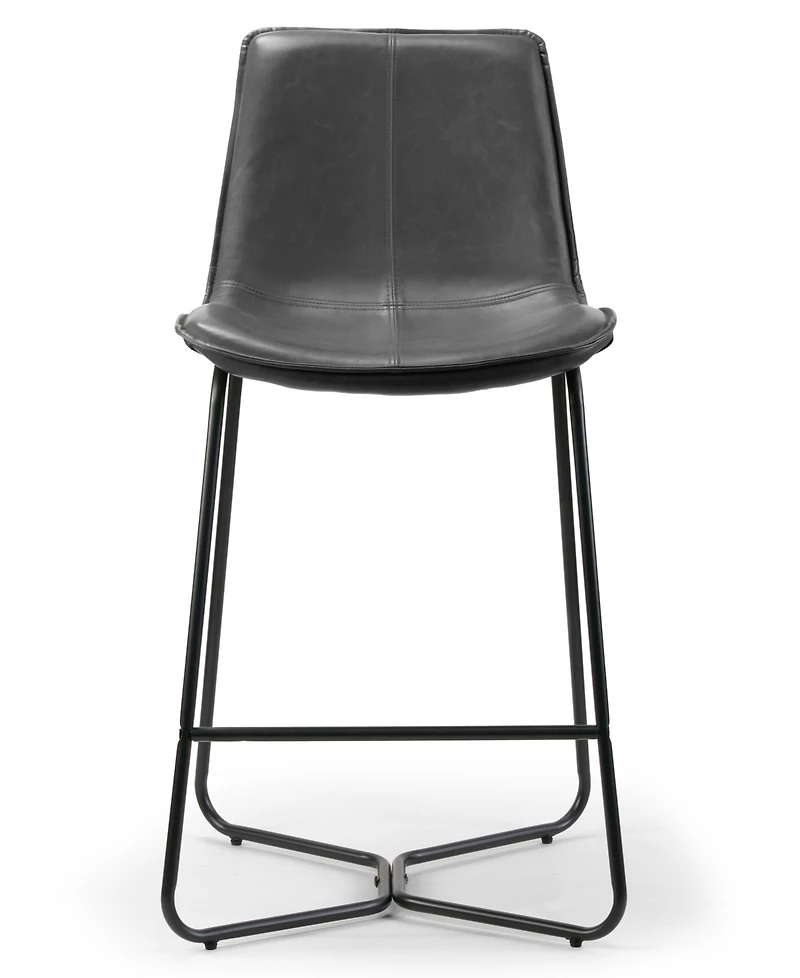 Glamour Home Set of 2 Amery Iron Frame Vintage-like Counter Stool