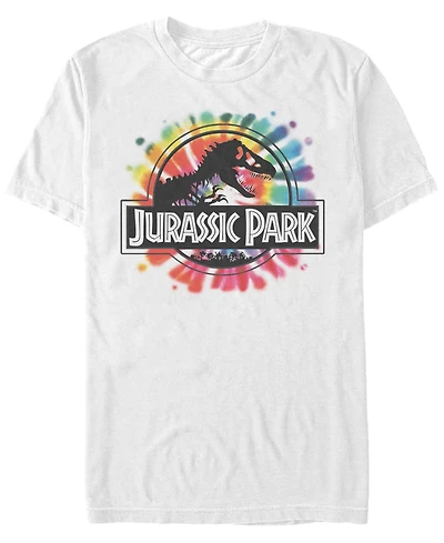 Fifth Sun Jurassic Park Men's Tie Dye Classic Logo Short Sleeve T-Shirt