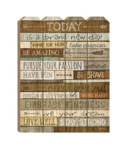 Trendy Decor 4u Today Is A Brand New Day By Marla Rae Printed Wall Art On A Wood Picket Fence Collection