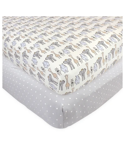 Hudson Baby Baby Girls and Boys Royal Safari Fitted Crib Sheet