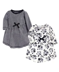 Touched by Nature Baby Girls 2Pk Long Sleeve Natural Dresses