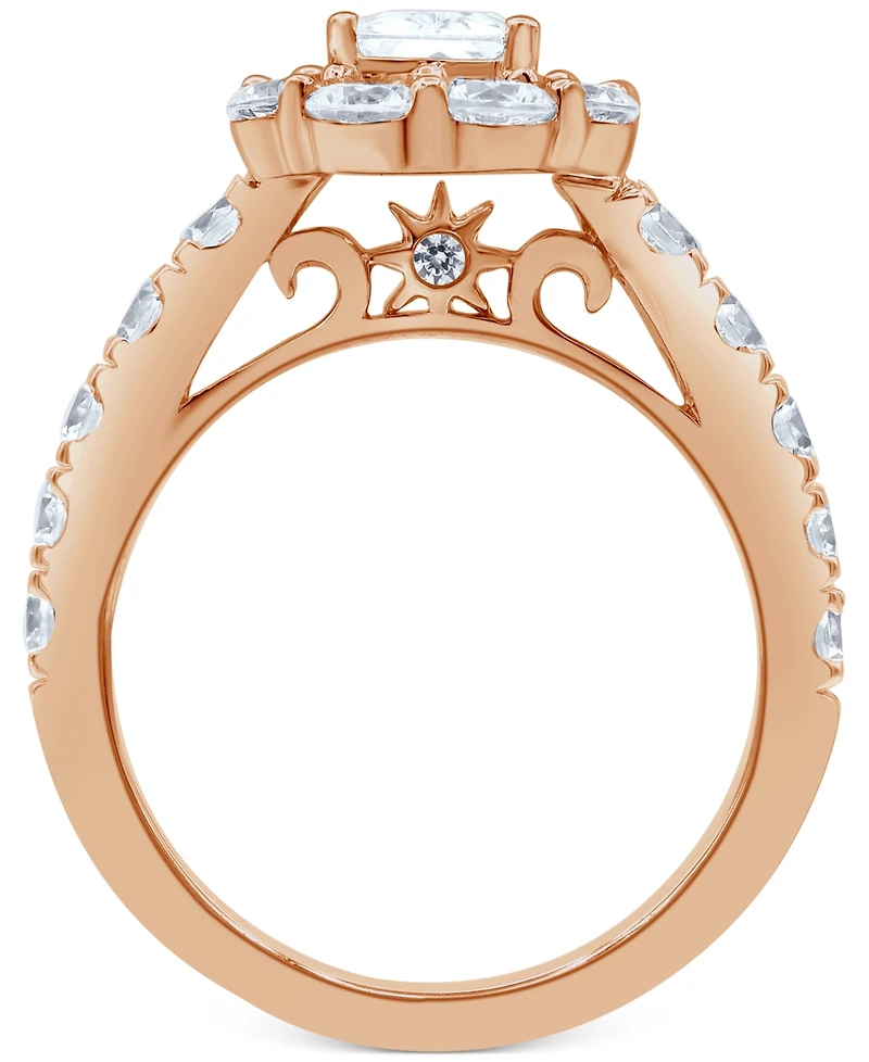 Certified Diamond Emerald Halo Bridal Set (4 ct. t.w.) 18k White, Yellow or Rose Gold