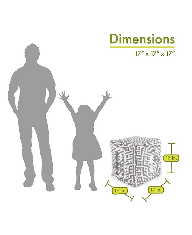 Majestic Home Goods Towers Ottoman Pouf Cube 17" x