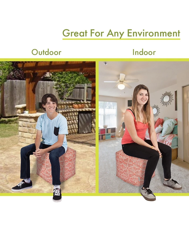 Majestic Home Goods Charlie Ottoman Pouf Cube 17" x