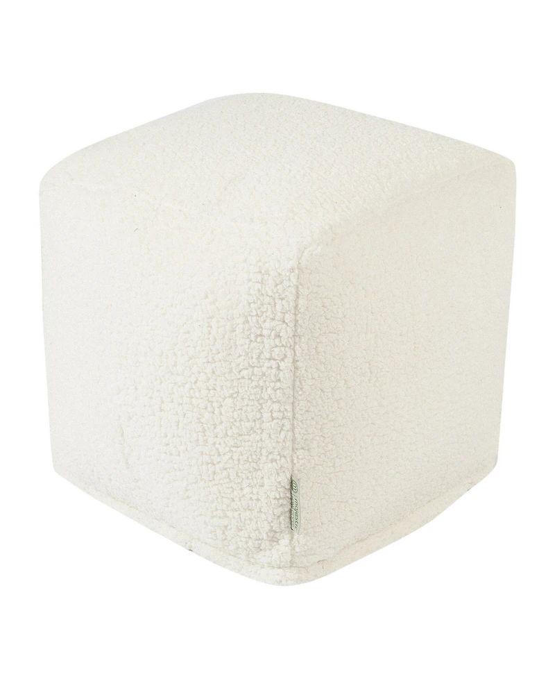 Majestic Home Goods Sherpa Ottoman Pouf Cube 17" x 17"