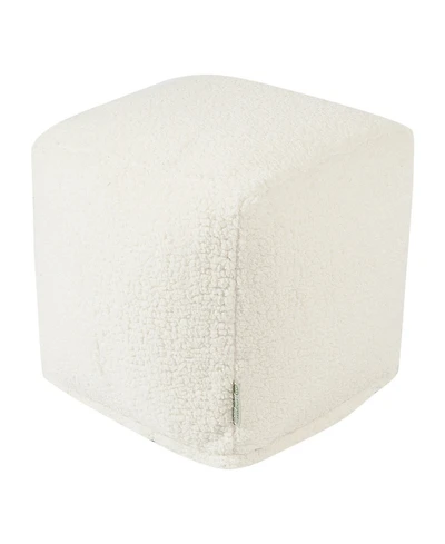 Majestic Home Goods Sherpa Ottoman Pouf Cube 17" x 17"