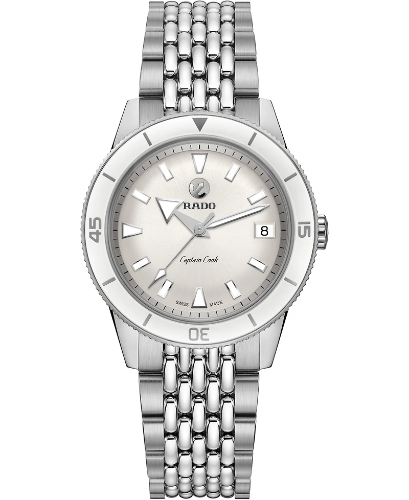 Rado Women's Swiss Automatic Captain Cook Stainless Steel Bracelet Diver Watch 37mm