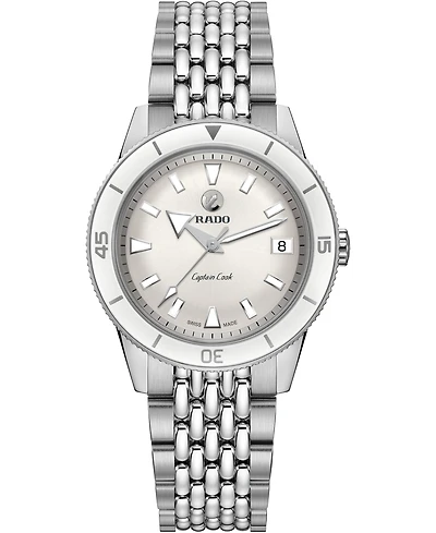 Rado Women's Swiss Automatic Captain Cook Stainless Steel Bracelet Diver Watch 37mm