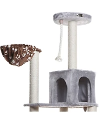 Armarkat Real Wood Cat Climber Play House, A7802 Cat furniture With Playhouse, Lounge Basket