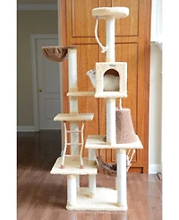 Armarkat Real Wood Cat Climber Play House, X7805 Cat furniture With Playhouse,Lounge Basket