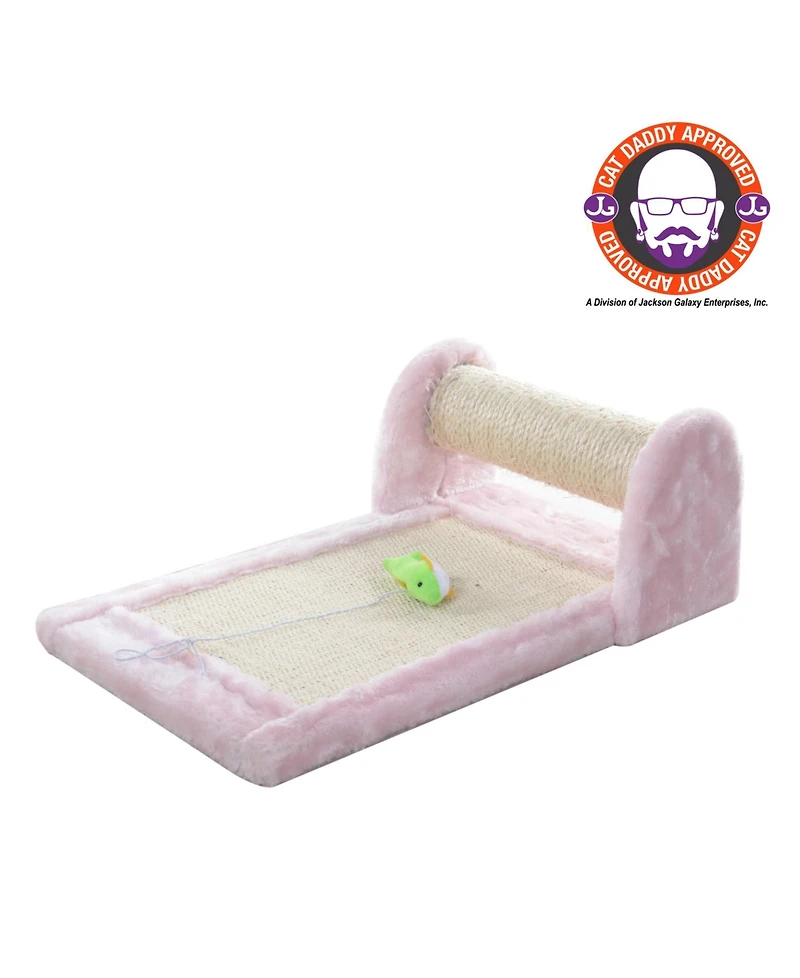 Armarkat Rolling Real Wood Cat Scratcher Toy with Sisal Scratching Board for Training - Pink