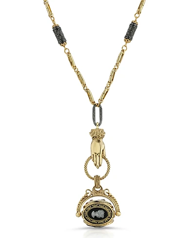 2028 Cameo Brooch Pinner Necklace