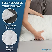 Waterguard Quilted Waterproof and Hypoallergenic Pillow Covers - King Size - 4 Pack